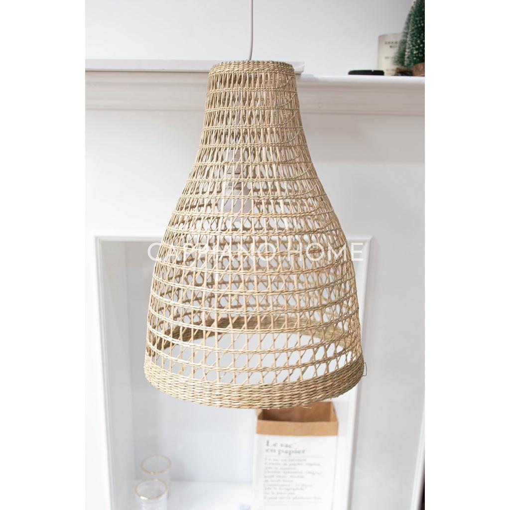 Chui đèn cói decor, đèn treo trang trí nhà hàng, đèn decor phòng khách, chao đèn độc đáo | Cappiano Home