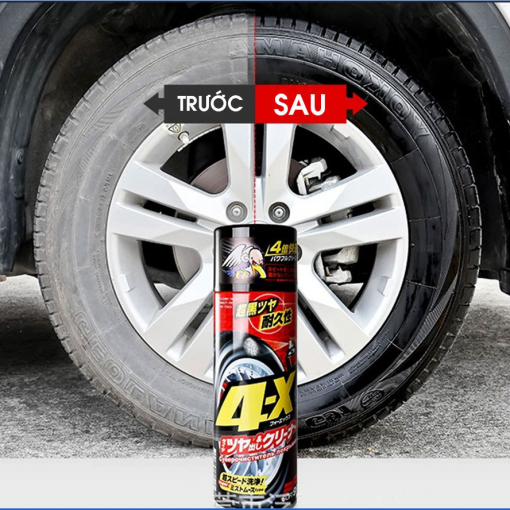 Chai Xịt Vệ Sinh Và Phủ Đen Bóng Lốp Xe Ô Tô 4X Tire Cleaner Soft99 L-14