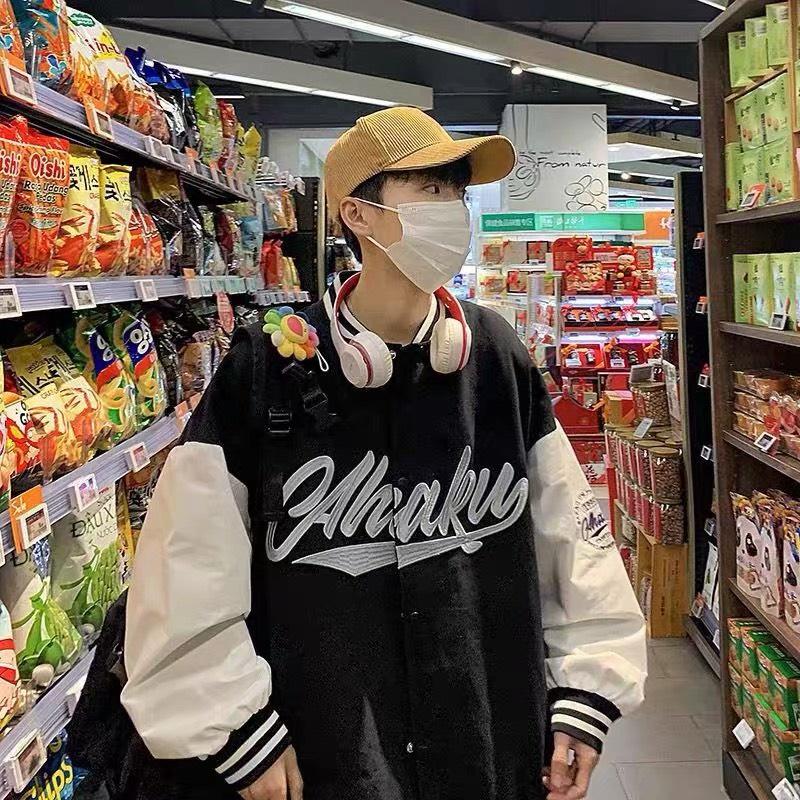Áo Bomber phối tay , áo khoác dù 2 lớp FROM RỘNG UNISEX nam nữ mặc được, in chữ trước ngực cực chất