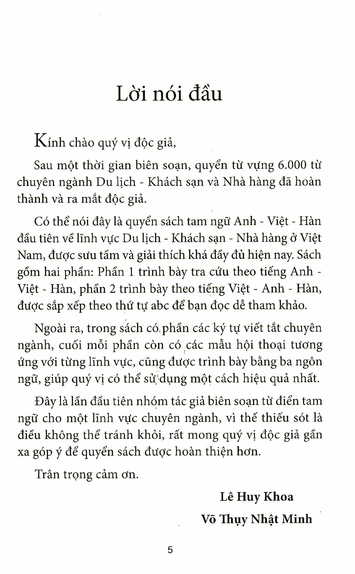 6000 Từ Vựng Chuyên Ngành Du Lịch-Khách Sạn-Nhà Hàng (Anh-Việt-Hàn)