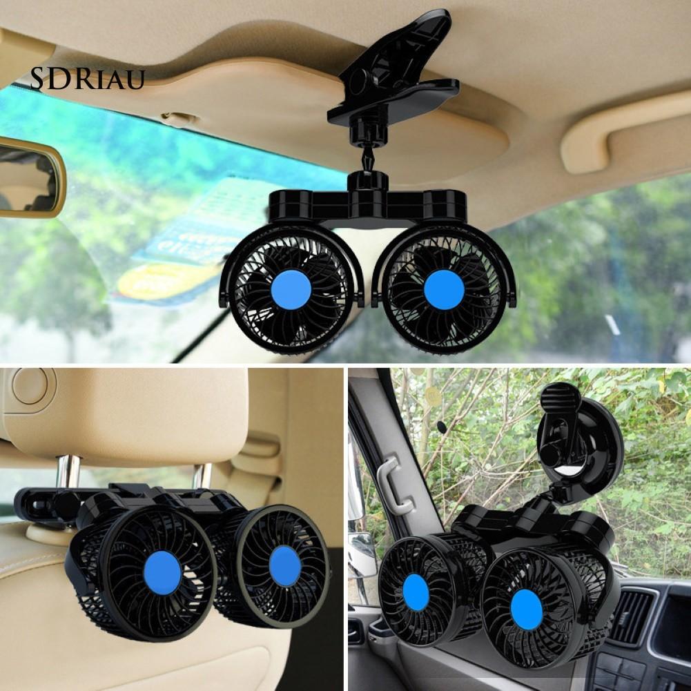 Quạt Làm Mát Xoay Hai Đầu 12 / 24v Cho Xe Hơi
