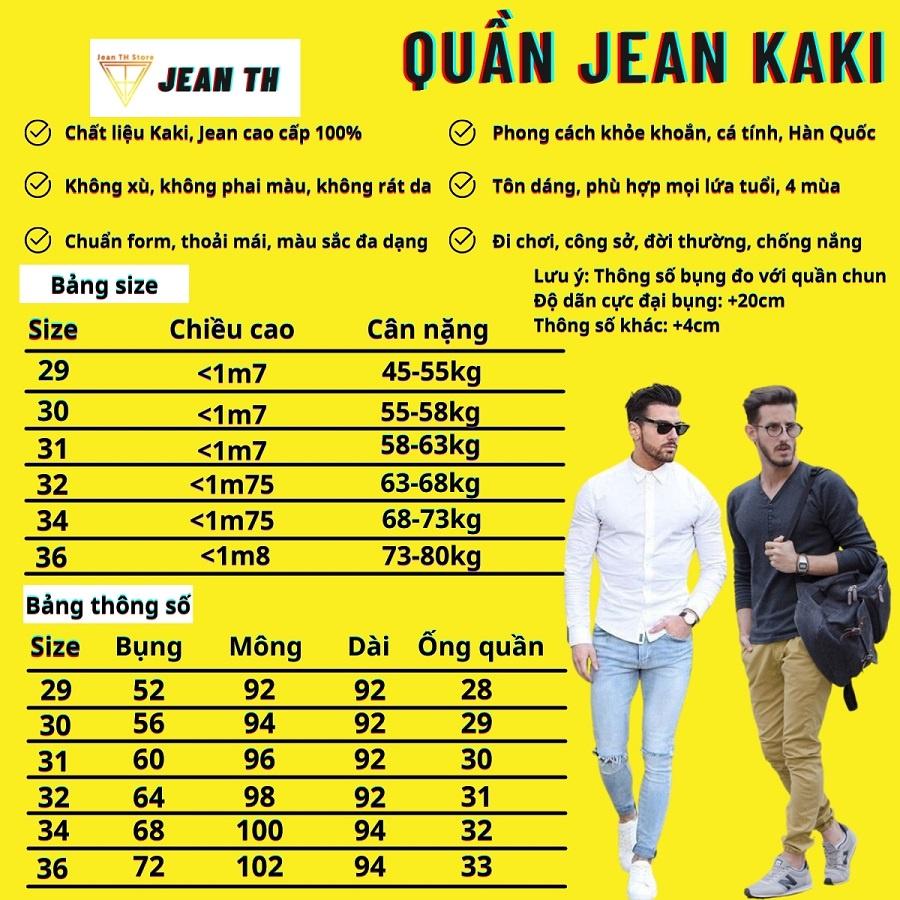 Quần kaki nam 5 màu TH Store thời trang, quần nam chất kaki co giãn dễ chịu thoải mái cá tính