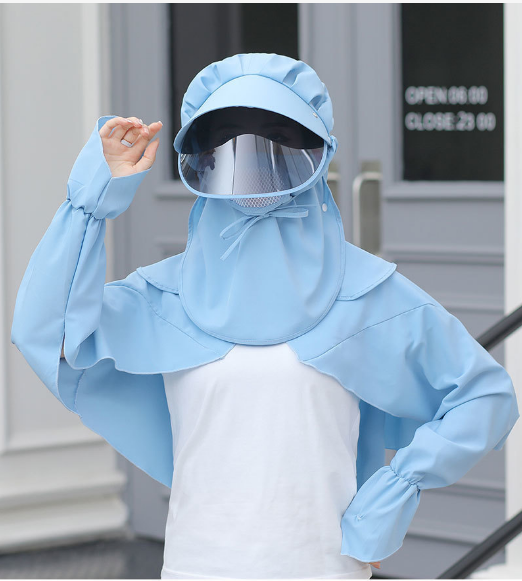 Mũ rộng vành 2 lớp chống nắng chống tia cực tím kèm khẩu trang cao cấp mới, nón khẩu trang nữ