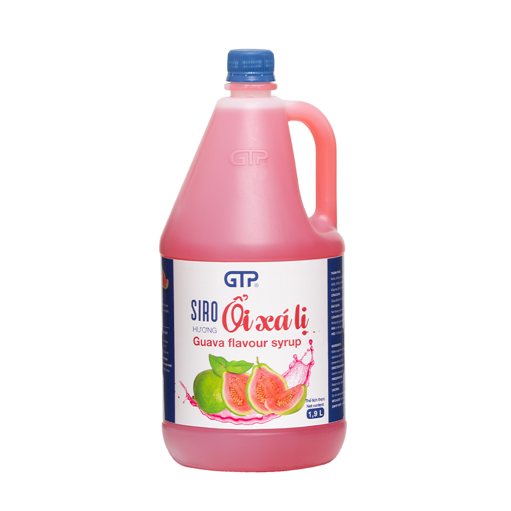 Siro Ổi Xá Lị GTP (1.9L/chai)  - Chuyên dùng pha chế: Trà sữa, Trà trái cây, Cocktail, Mocktail