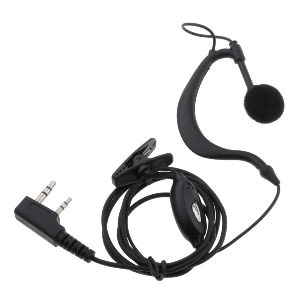 2Pcs 2 PIN Earpiece Ear Hook Interphone Earphone for BAOFENG UV5R Plus BF-888S