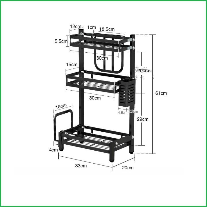 Combo Kệ Chén Đa Năng 1 Tầng+ Kệ Gia Vị