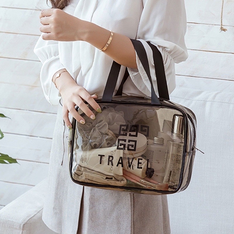 Set 3 túi xách trong suốt đựng đồ cá nhân , mỹ phẩm chống nước thời trang trẻ trung hiện đại , sang trọng