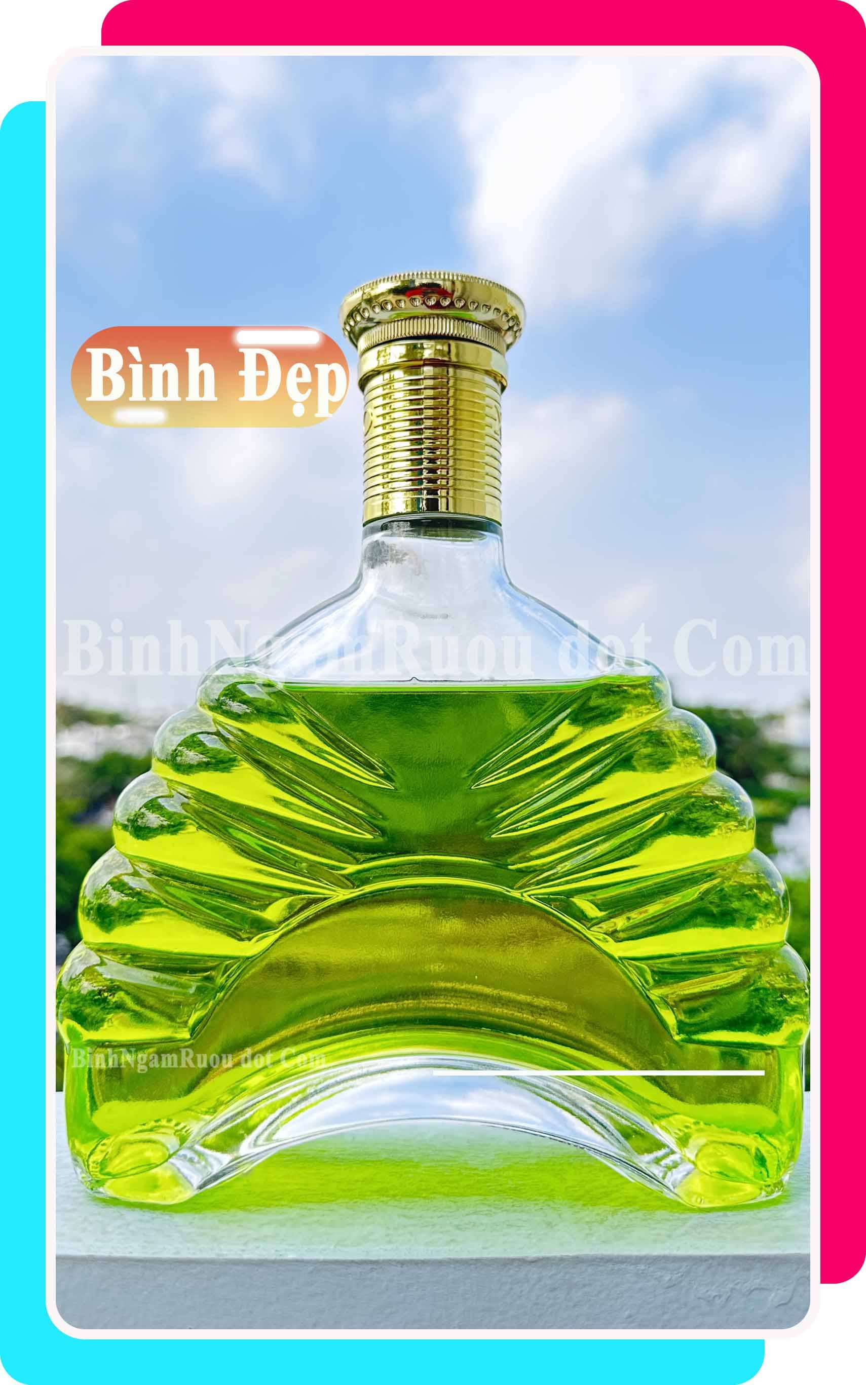 C16 Chai Đựng Rượu Thủy Tinh XO - Đẹp Cao Cấp - 750ml - Nắp Kín Thủy Tinh Trong - Tặng Biếu Sang Trọng
