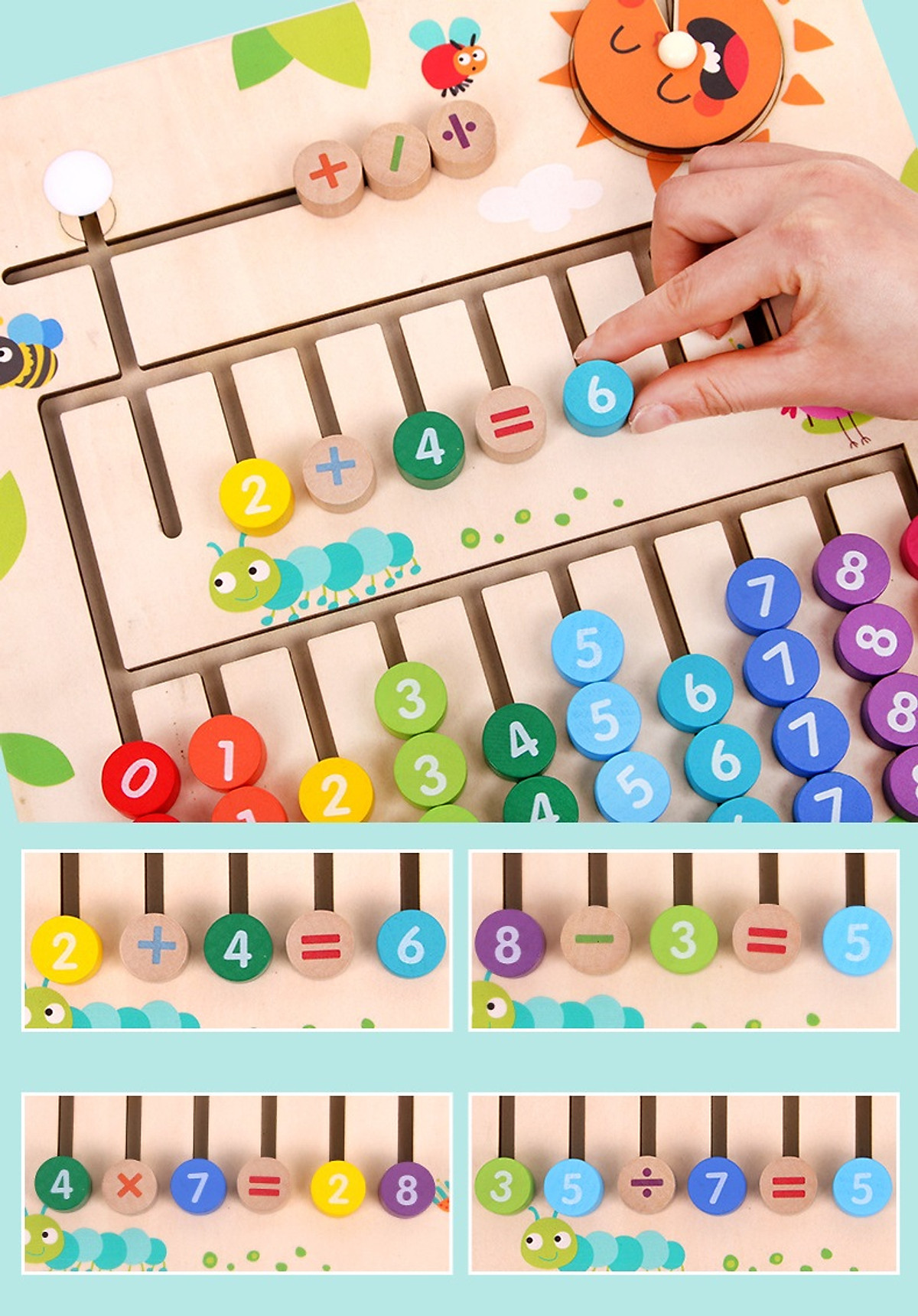 Bộ đồ chơi giáo dục bảng gỗ học toán và các phép tính giành cho bé từ 3 tuổi