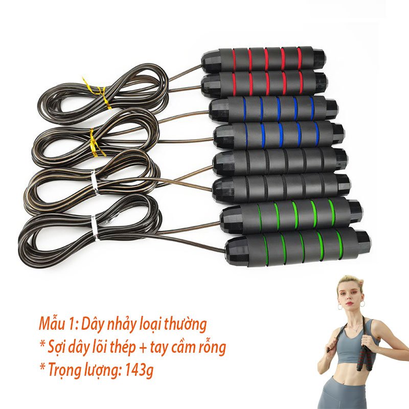 ây Nhảy Tập Thể Dục Thể Thao, Dây Nhảy MUAY, BOXING Lõi Thép (Tạ Sắt) Cao Cấp 2,7m Siêu Rẻ Có Thể Cắt Bớt Dây DN8001