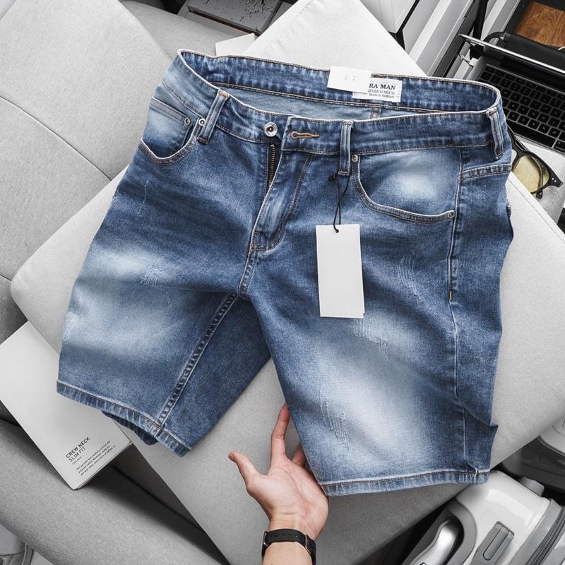 Quần Short Jean Nam cao cấp - chất bò co giãn êm mịn dáng ôm nhẹ