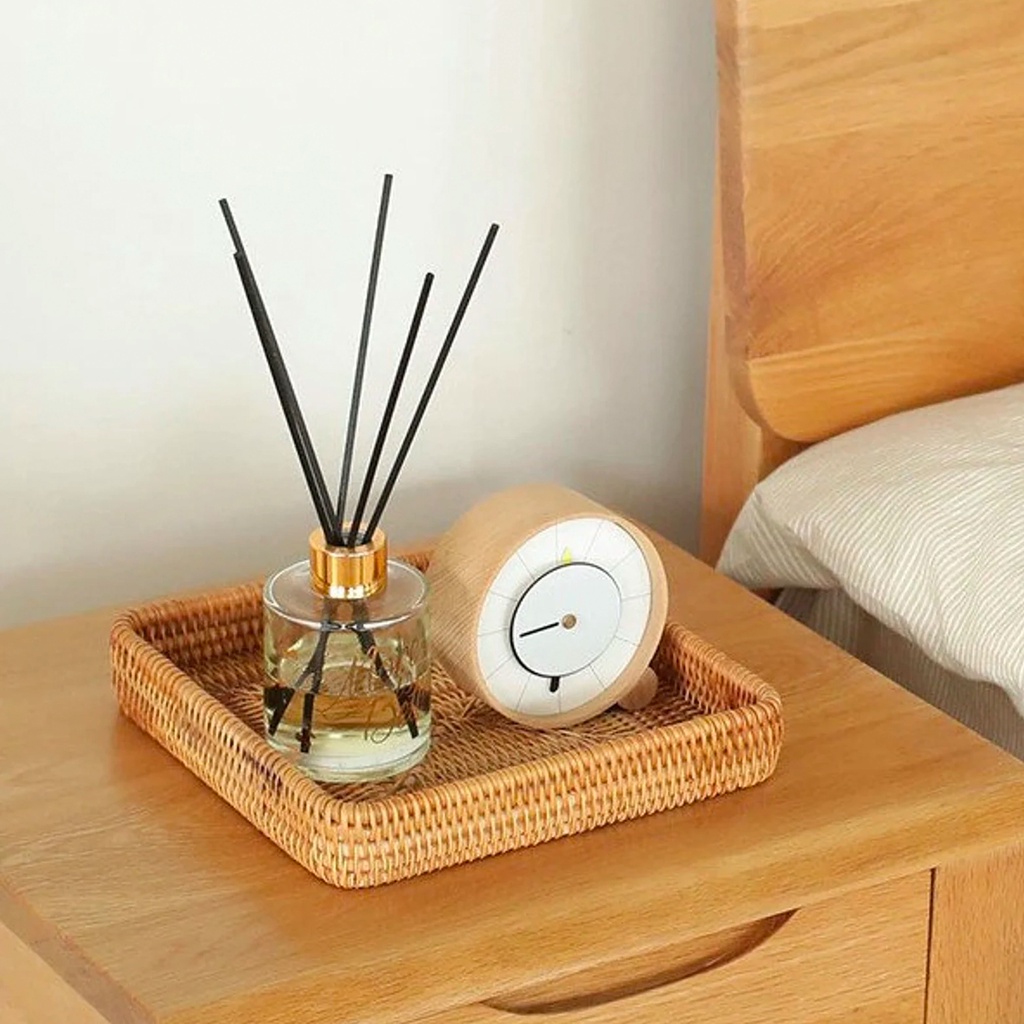 Khay mây đựng bánh URSPACE trang trí tiệc, decor chụp ảnh sản phẩm/ SET OF 3 RECTANGLE RATTAN TRAY