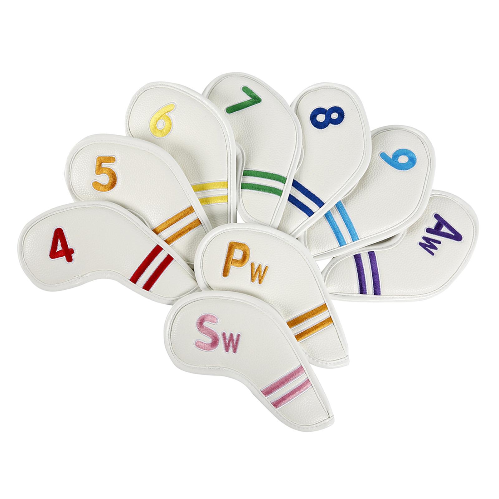 9x Golf Iron Head Covers Waterproof Headcovers Wedges W/ No.Tag