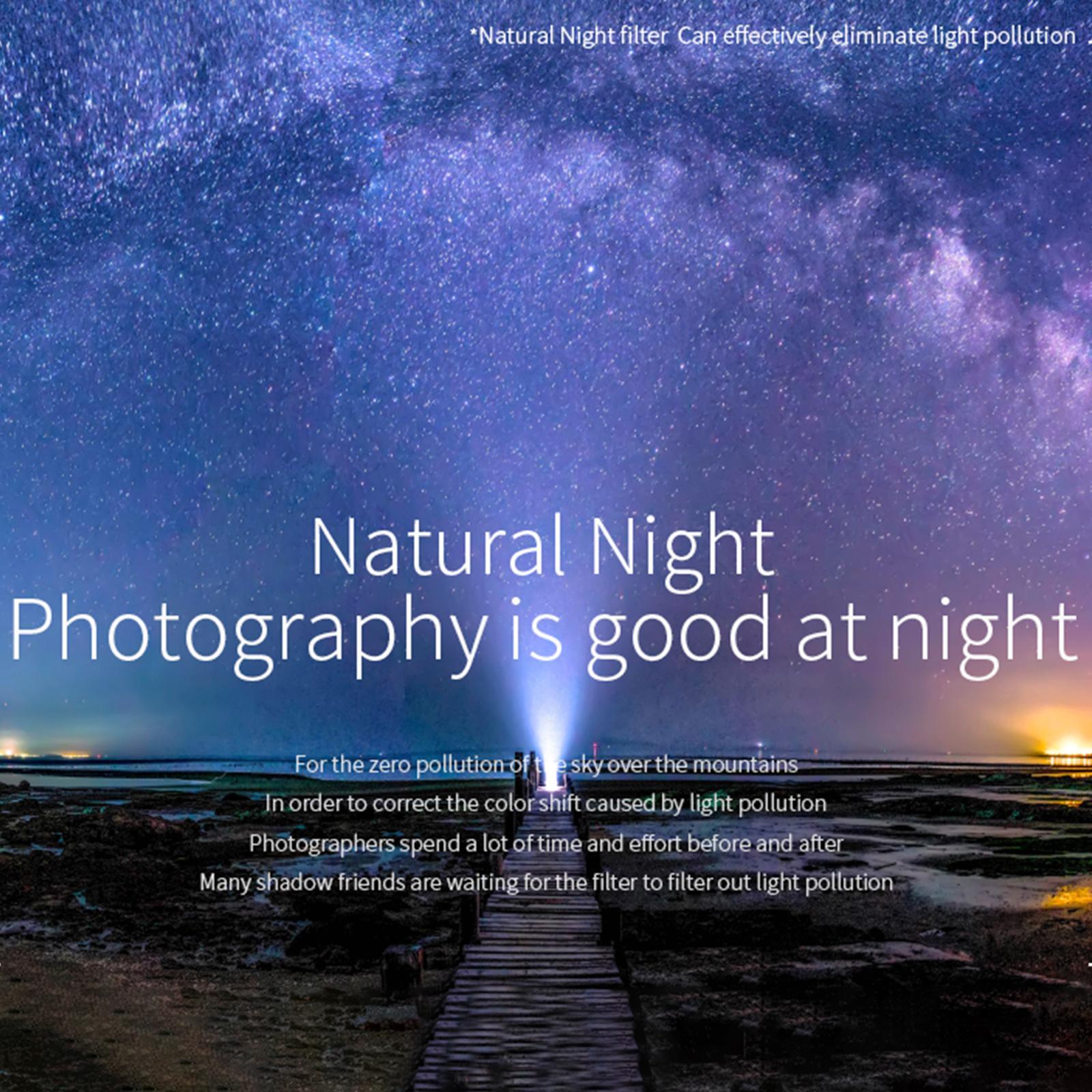 Night Filter for Clear Night Scenes Photography Optical Glass Material Light Pollution Reduction