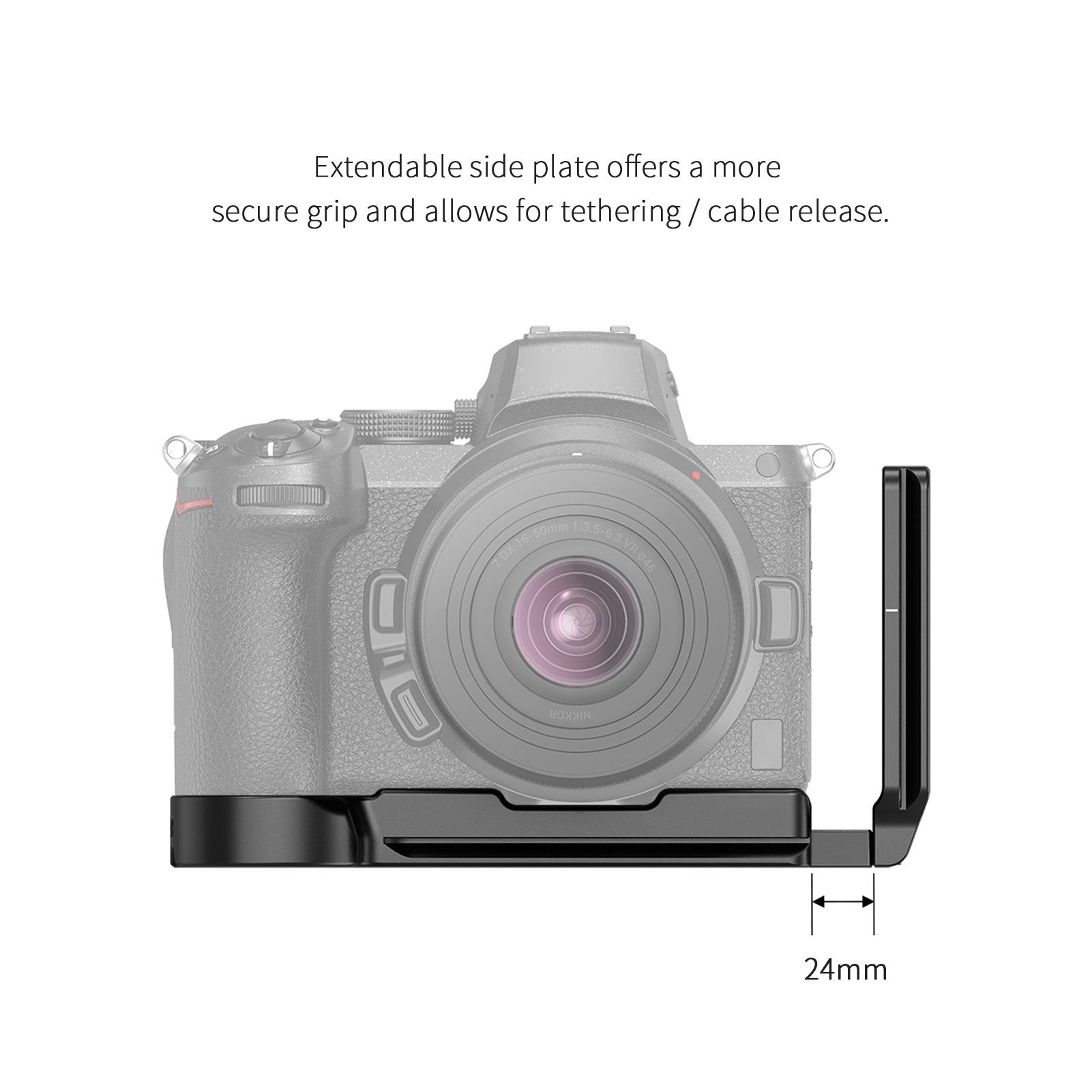 Hợp kim nhôm Kính thiên văn hình chữ L Tấm nhả nhanh Tấm QR Máy ảnh L Giá đỡ với Cờ lê lục giác gắn vít 1/4 inch