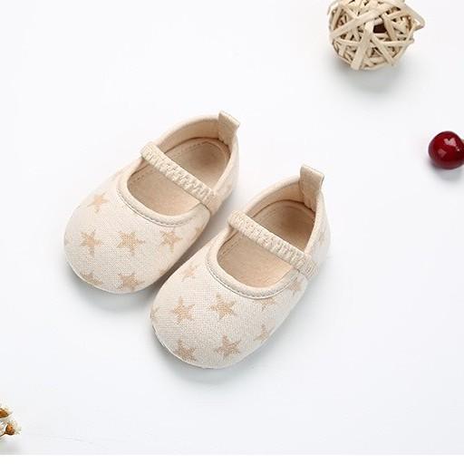 Giày tập đi chống trượt cho bé sơ sinh 100% organic cotton hữu cơ tự nhiên không tẩy nhuộm hóa chất an toàn cho bé