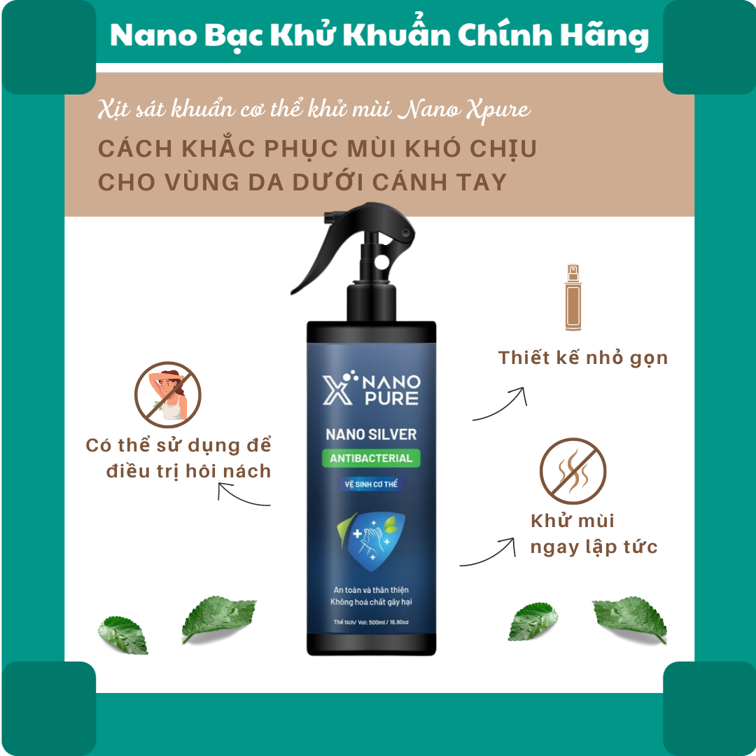 Chai xịt khử mùi khử khuẩn Nano xpure vệ sinh cơ thể 500ml