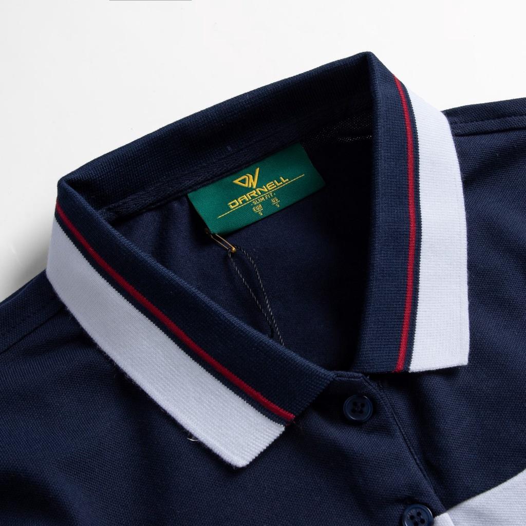 Váy polo nữ DARNELL kẻ ngang tím than chất cotton cao cấp V01