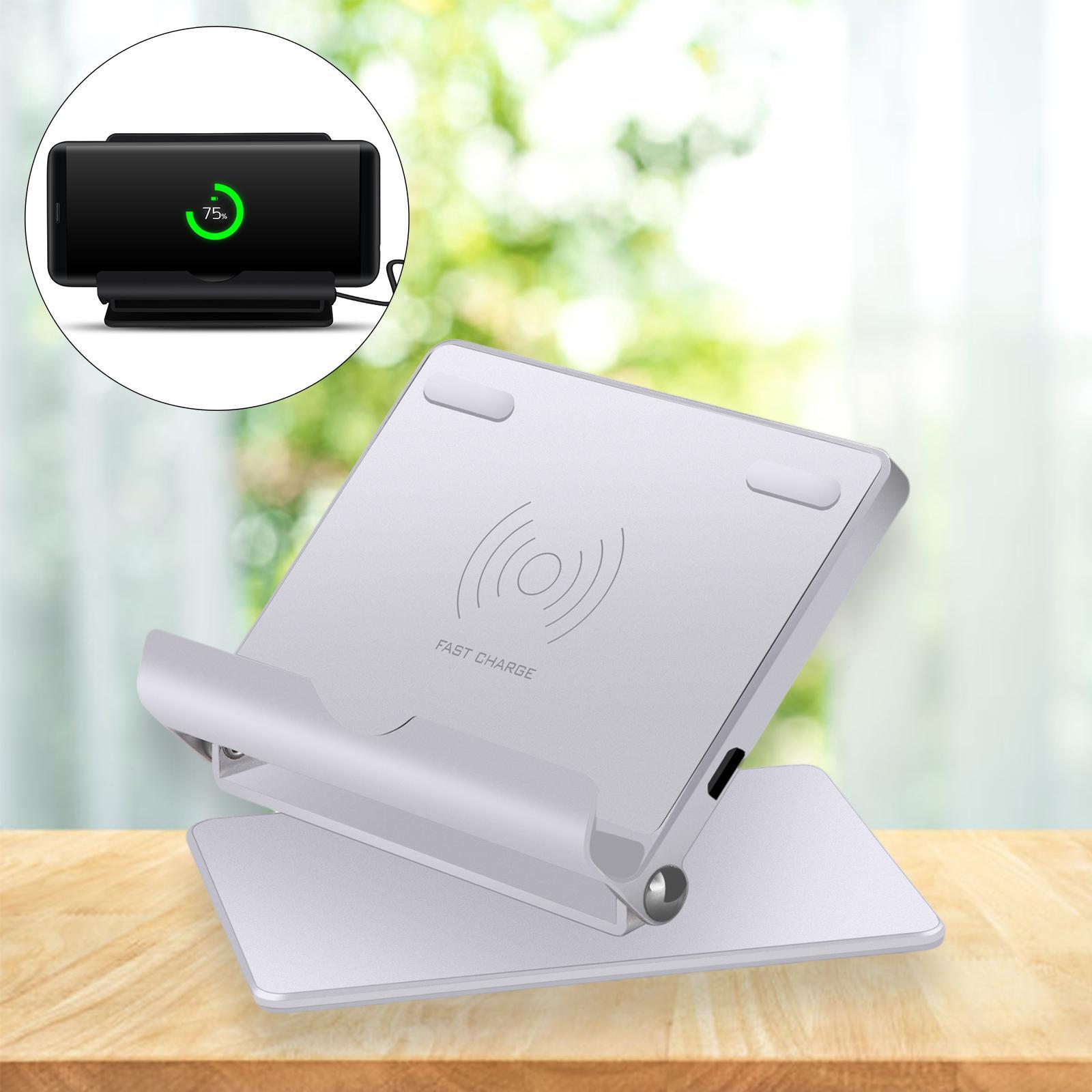 Wireless Charger Mount 10W/7.5W/5W Phone Holders Home Smart Phones Black