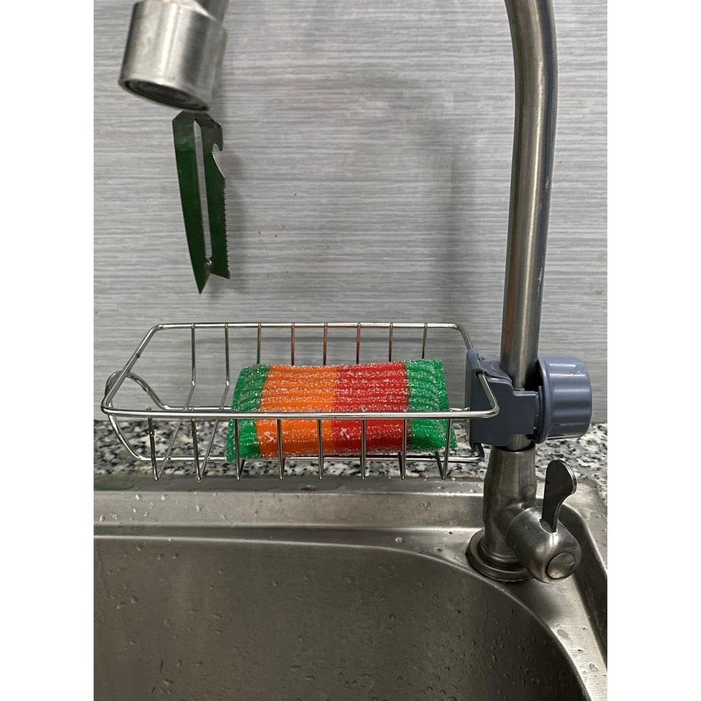 Khay Inox Gắn Vòi Rữa Chén, Lavabo, Kệ Giá Treo Để Đồ, Dụng Cụ Đa Năng Tiện Dụng