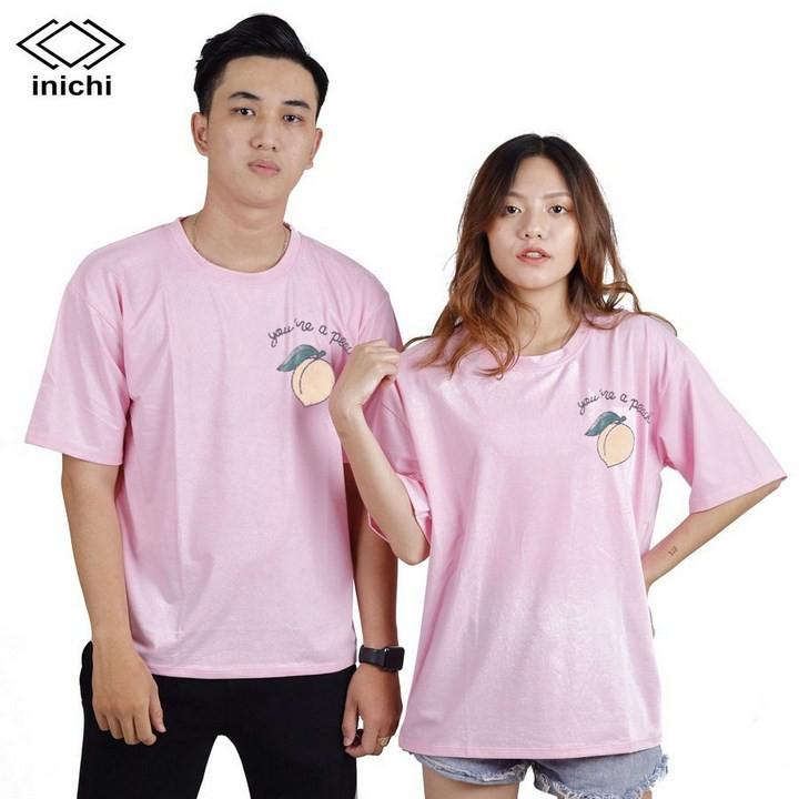 Áo thun INICHI unisex tay lỡ form rộng phong cách, in hình quả đào - IC649