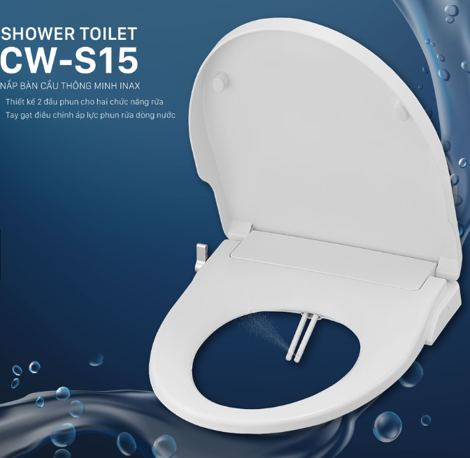 Nắp bồn cầu tự rửa thông minh xịt rửa, vệ sinh phụ nữ INAX CW-S15