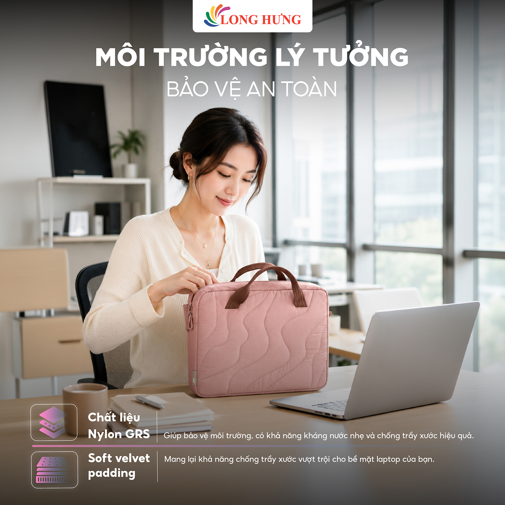 Túi xách chống sốc Tomtoc Terra-A28 Puffy Laptop Carrying Bag 15/16 inch Macbook A28F2 - Hàng chính hãng