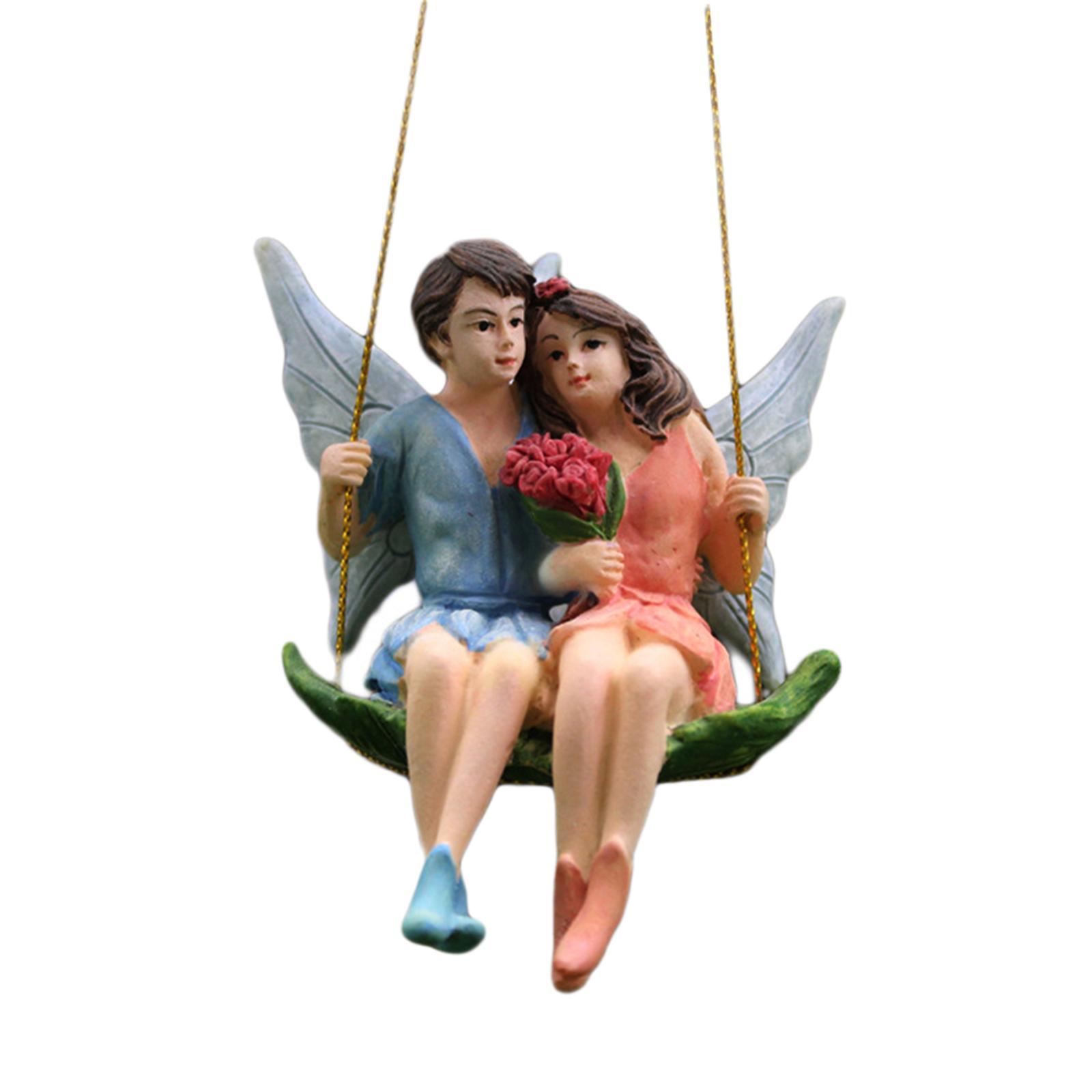 Romantic Couple Fairy Figurines Resin Statue Outdoor Garden Yard Patio Decor