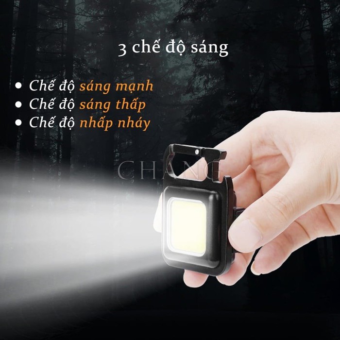 Đèn Pin Kiêm Móc Khóa Mini Siêu Sáng Đèn LED COD Bỏ Túi Sạc Type C