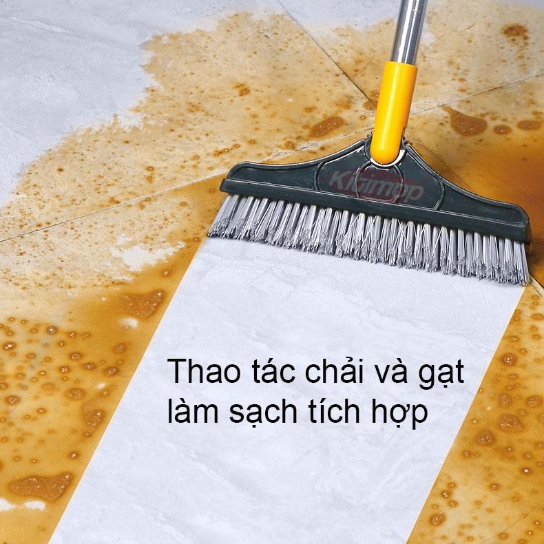 Cây chà sàn nhà tắm thiết kế đầu gạt nước và đầu chổi xoay 120 độ quét nhà siêu sạch mọi góc bẩn