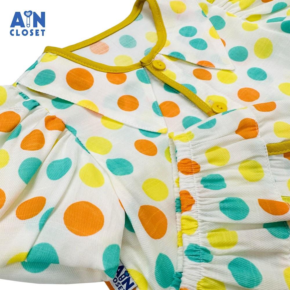 Bộ quần áo lửng bé gái họa tiết Bi Xanh Vàng Cam đũi lạnh - AICDBGSWTBUH - AIN Closet