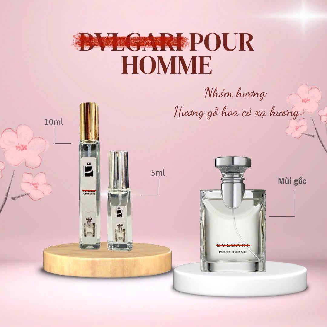 Tinh dầu nước hoa dạng xịt 5ml - 10ml BvIgari Pour Homme (mùi nam)