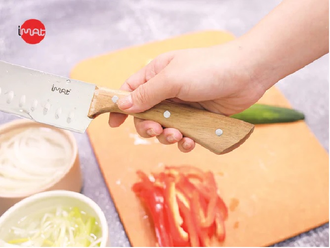 Dao Santoku 7&quot; cán gỗ iMat