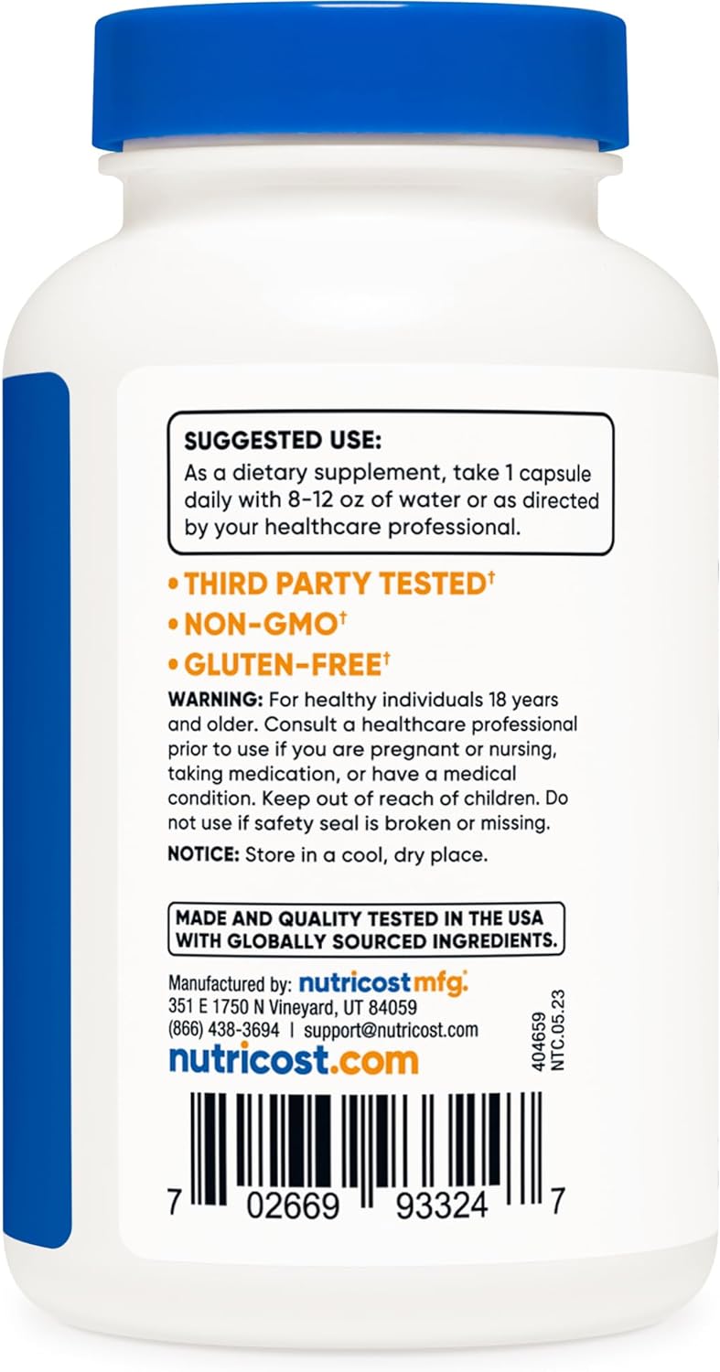 Nutricost Vitamin B Complex 460mg (120 viên) - Giảm Mệt Mỏi, Căng Thẳng, Tăng Sức Khỏe Tập Luyện Và Phát Triển Cơ
