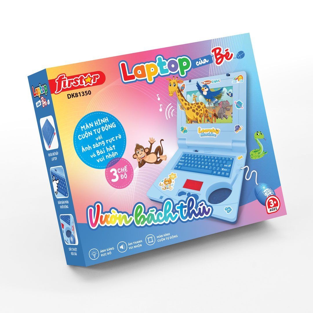 Đồ Chơi DUKA: Laptop Của Bé - Vườn Bách Thú Màu Xanh /Công Chúa Xinh Đẹp Màu Hồng