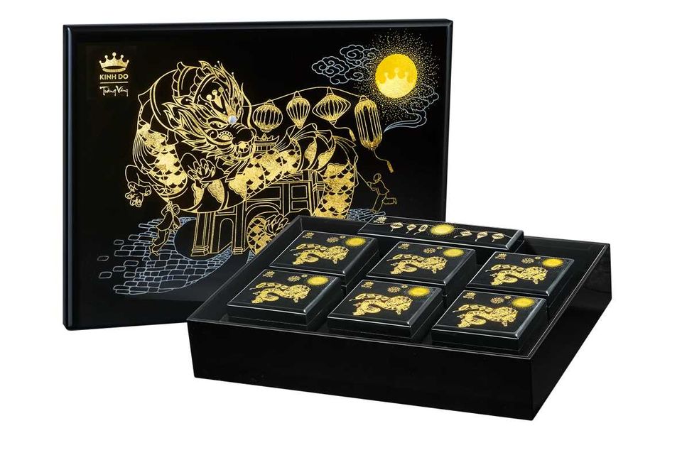 [DÒNG CAO CẤP - HỘP 6 BÁNH X160G] Bánh Trung Thu Kinh Đô Trăng Vàng BLACK&amp;GOLD Kim Cương và Trà Ô long - - Mã bánhKC