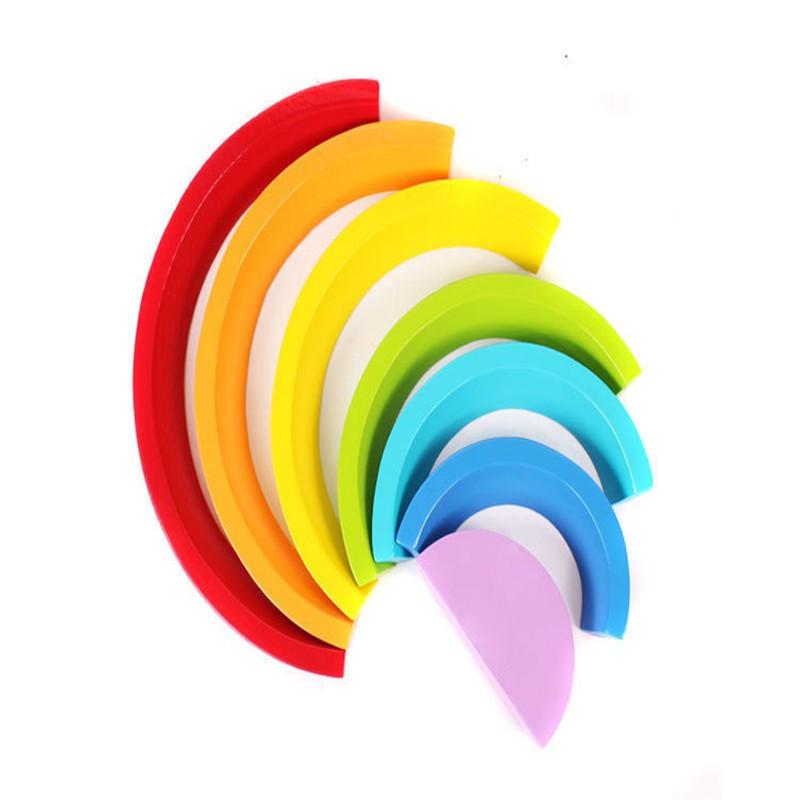 Khối xây dựng cầu vồng- Đồ chơi gỗ giáo dục cho bé từ 3 tuổi