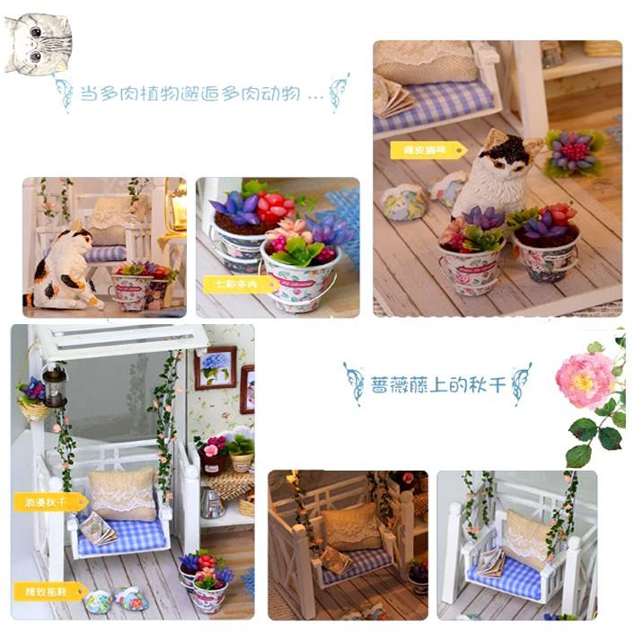 Đồ chơi mô hình nhà gỗ diy Cute Room No 3013 ( Tặng Mica Che Bụi + Keo)