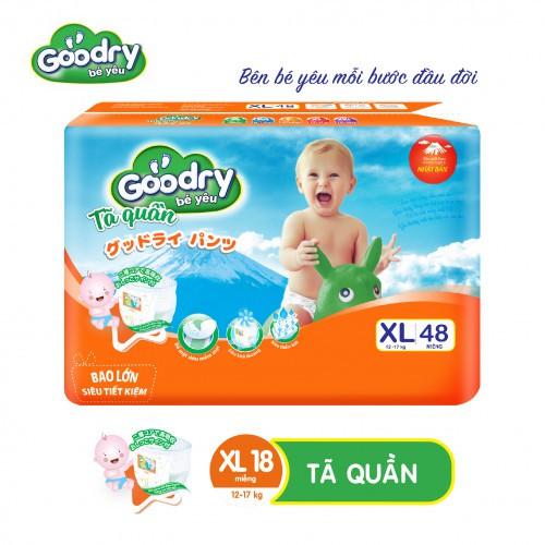 Tã quần Goodry jumbo XL48 công nghệ Nhật Bản thấm hút thật nhanh (48 miếng)