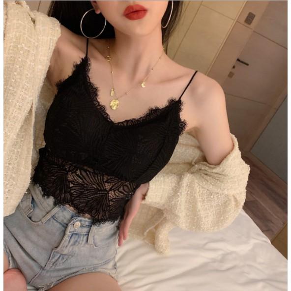 Áo Bra 2 Dây Ren Hoa Lót Mỏng Siêu Sexy Dáng Dài _NEW