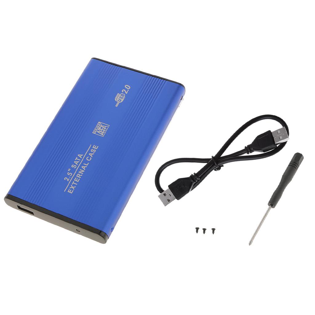 Red & Blue 2.5" SATA USB2.0 Laptop Hard Drive Enclosure External Case