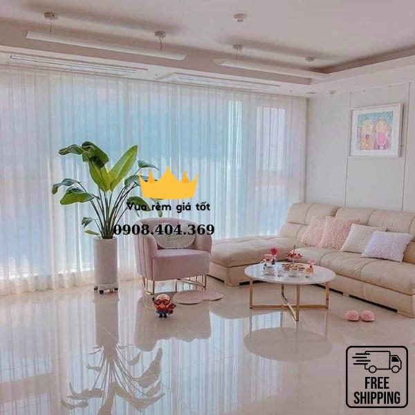 Rèm Von trắng mềm mịn cao cấp decor trang trí siêu đẹp