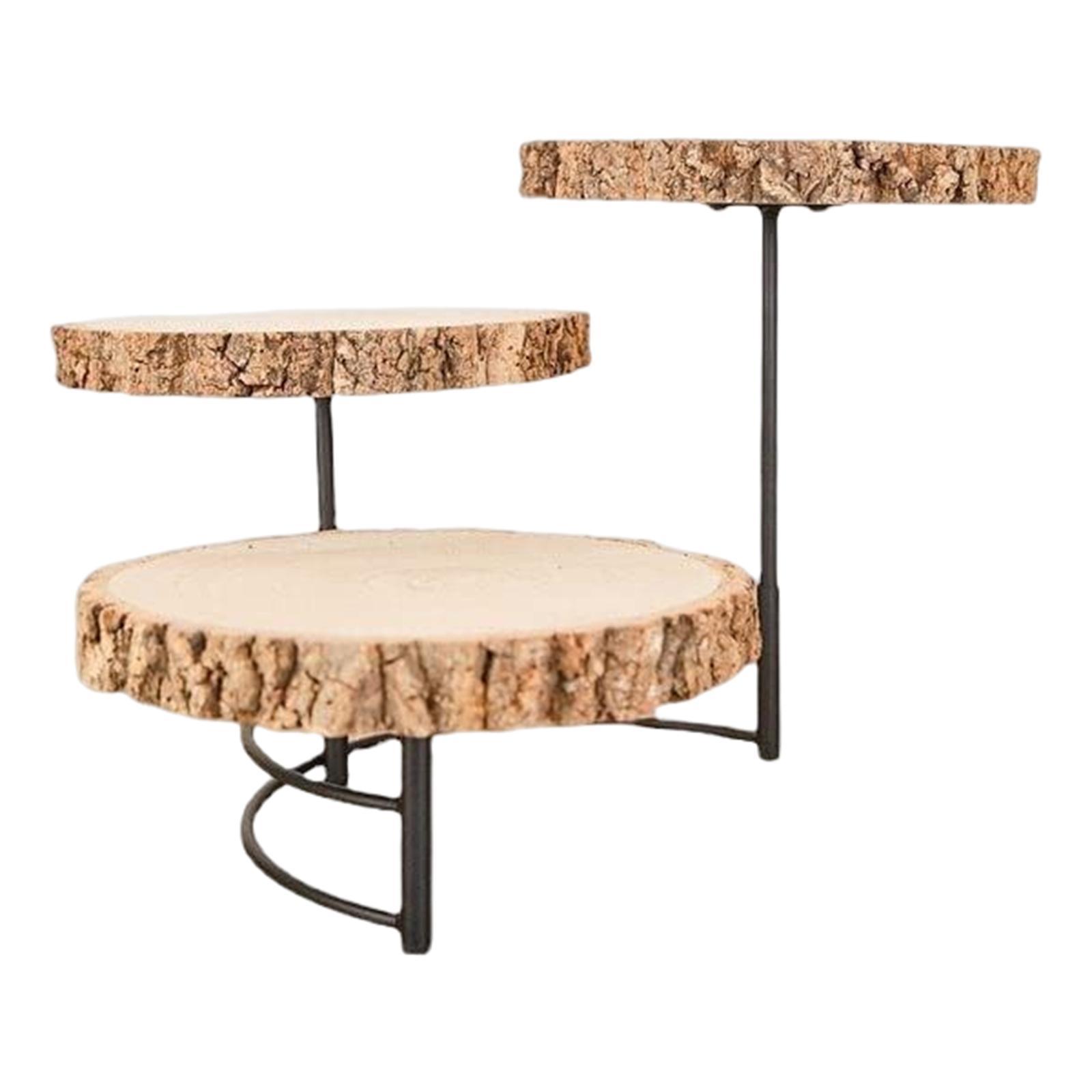 Solid Wooden Tray 3 Layer Serving Platter Fruit Dessert Tray for Hotel