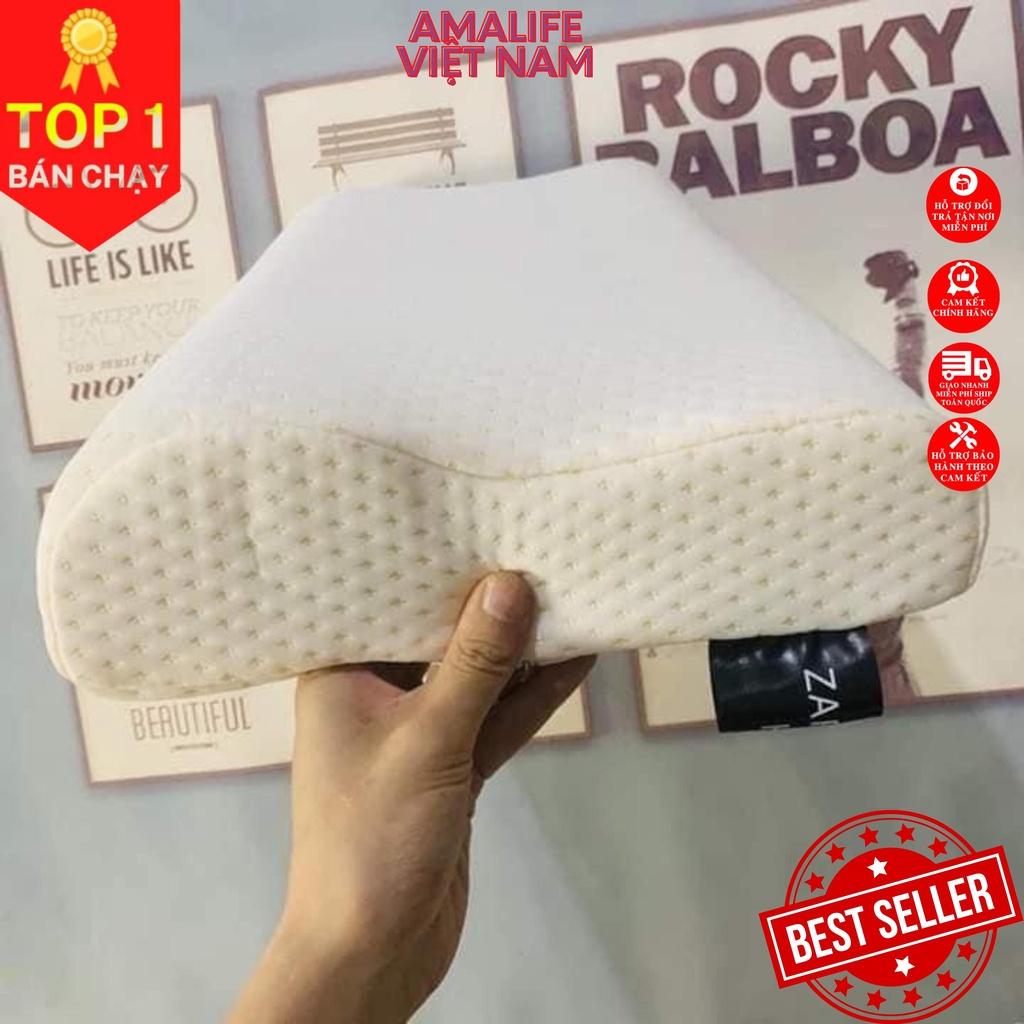 Gối Cao Su Non Người Lớn Chống Đau Cổ Vai Gáy Chính Hãng Amalife Kích Thước 50x30x10cm