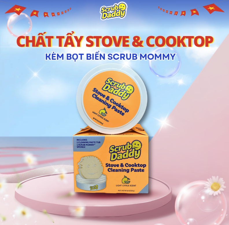 Bộ chất tẩy dành cho dụng cụ và thiết bị nhà bếp Stove and Cooktop Cleaner Scrub Daddy