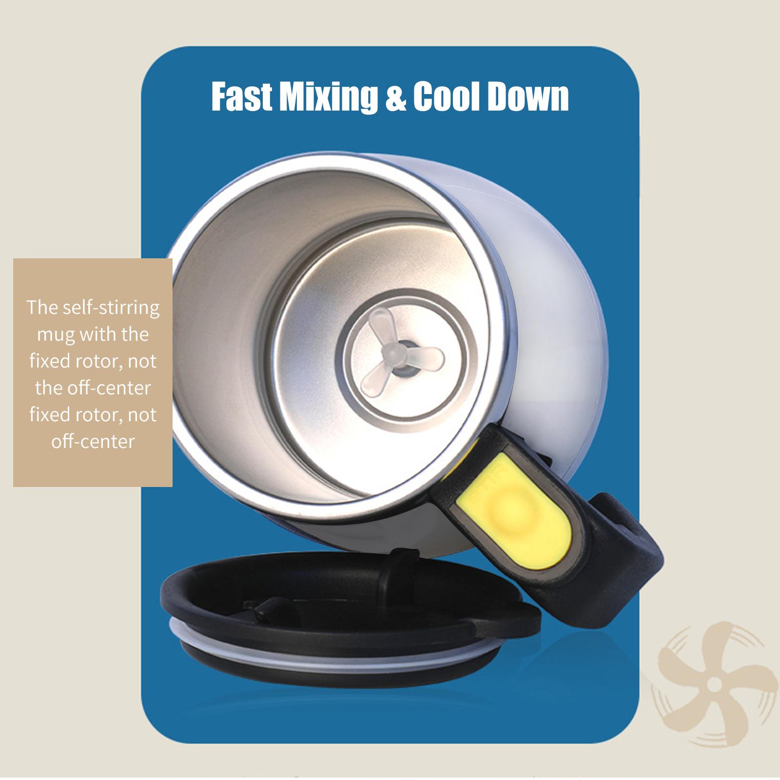 400mL Self Stirring Mug with Lid Automatic Stirring Coffee Cup Electric Stainless Steel Self Mixing Coffee Cup