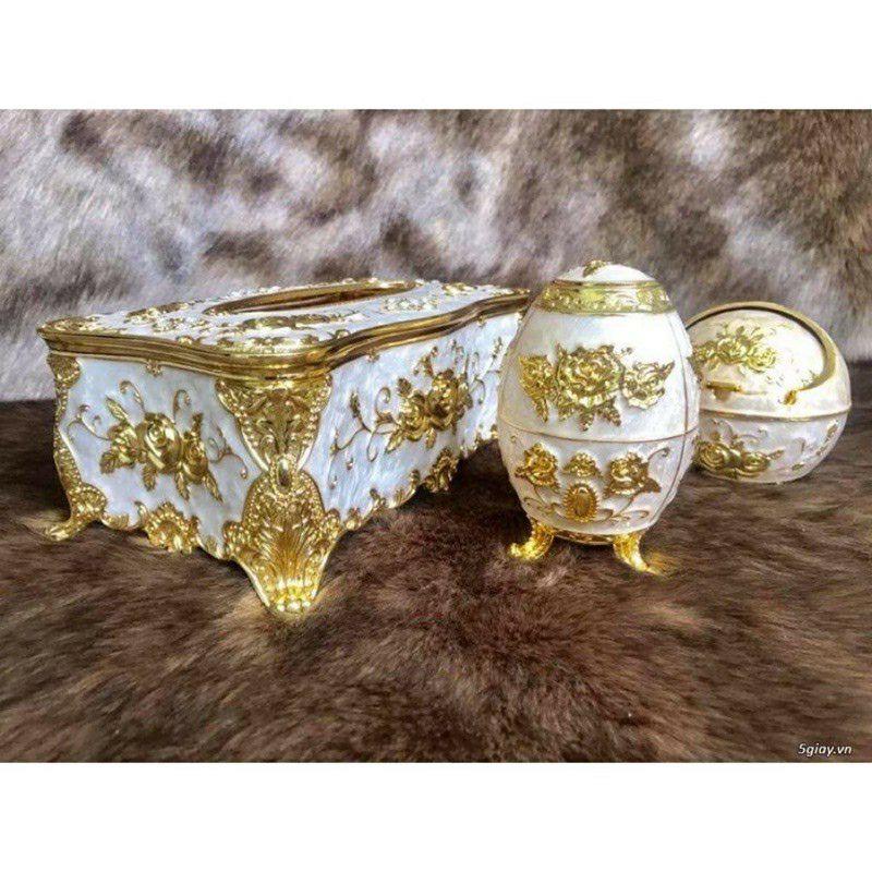 Hộp đựng chè bằng hợp kim cao cấp, phong cách hoàng gia