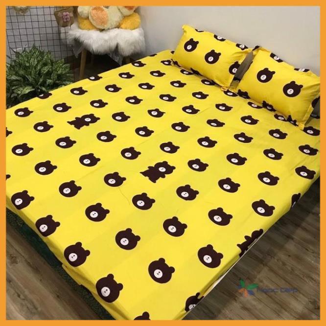 Bộ ga gối poly cotton gấu vàng
