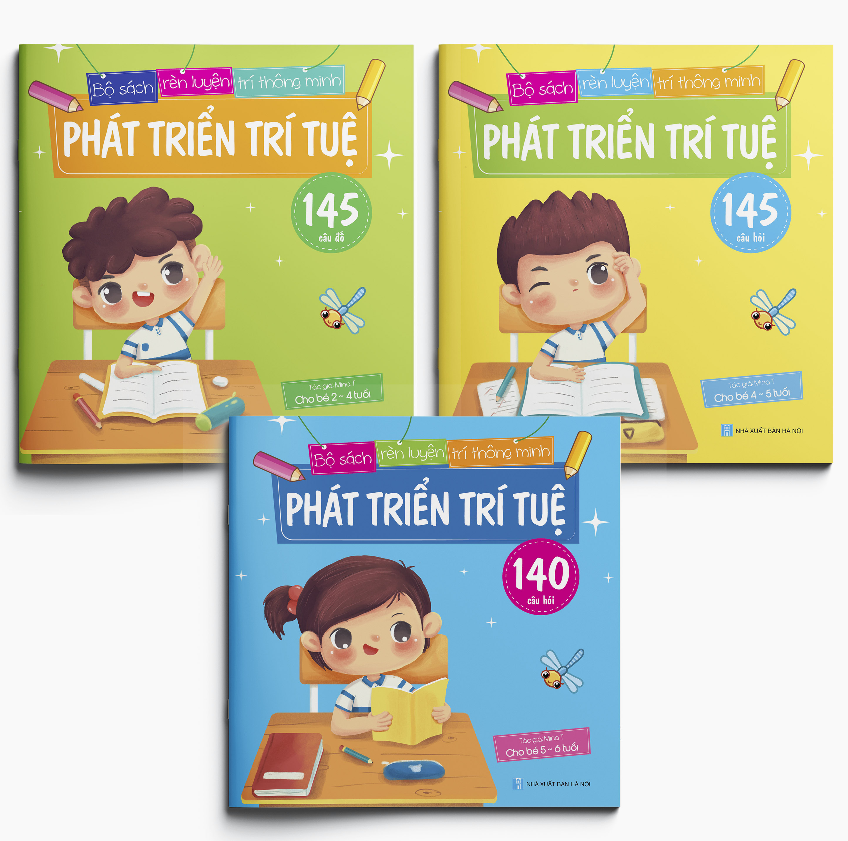 Combo 3 Cuốn sách Phát triển trí tuệ (145 câu đố) - Dành cho trẻ 2-4, 4-5, và 5-6 tuổi