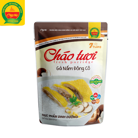 Cháo Tươi Gà Nấm Đông Cô Cây Thị Mở Gói Ăn Ngay 260G